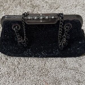 Elegant Vintage Black Beaded Clutch